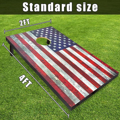 Cornhole Board Set with Carrying Bags & 8 Bean Bags Corn Hole Boards Bean Toss Game for Adults