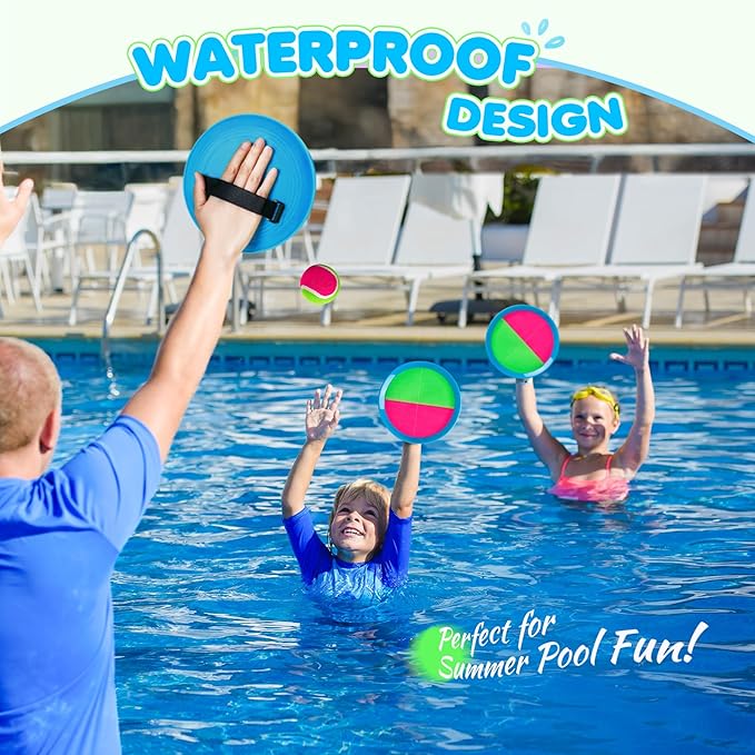 Toss and Catch Ball Set Upgraded - Kids Toys Outdoor Games for Whole Family - Water-Resistant Great