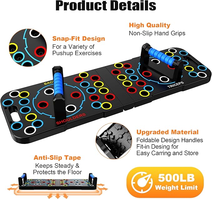 Solid Push Up Board 15 in 1 Home Workout Equipment Multi-Functional Pushup Stands System Fitness