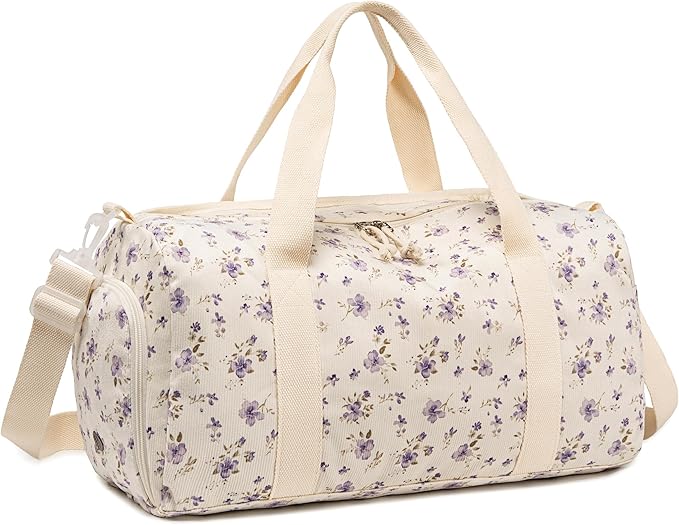 Duffle Bag for Gym Sports Women Girls Workout Travel Bag Weekender with Shoe Compartment and Wet