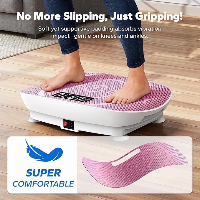 MERACH Vibration Plate Exercise Machine, Slim Vibration Plate for Lymphatic Drainage Weight Loss