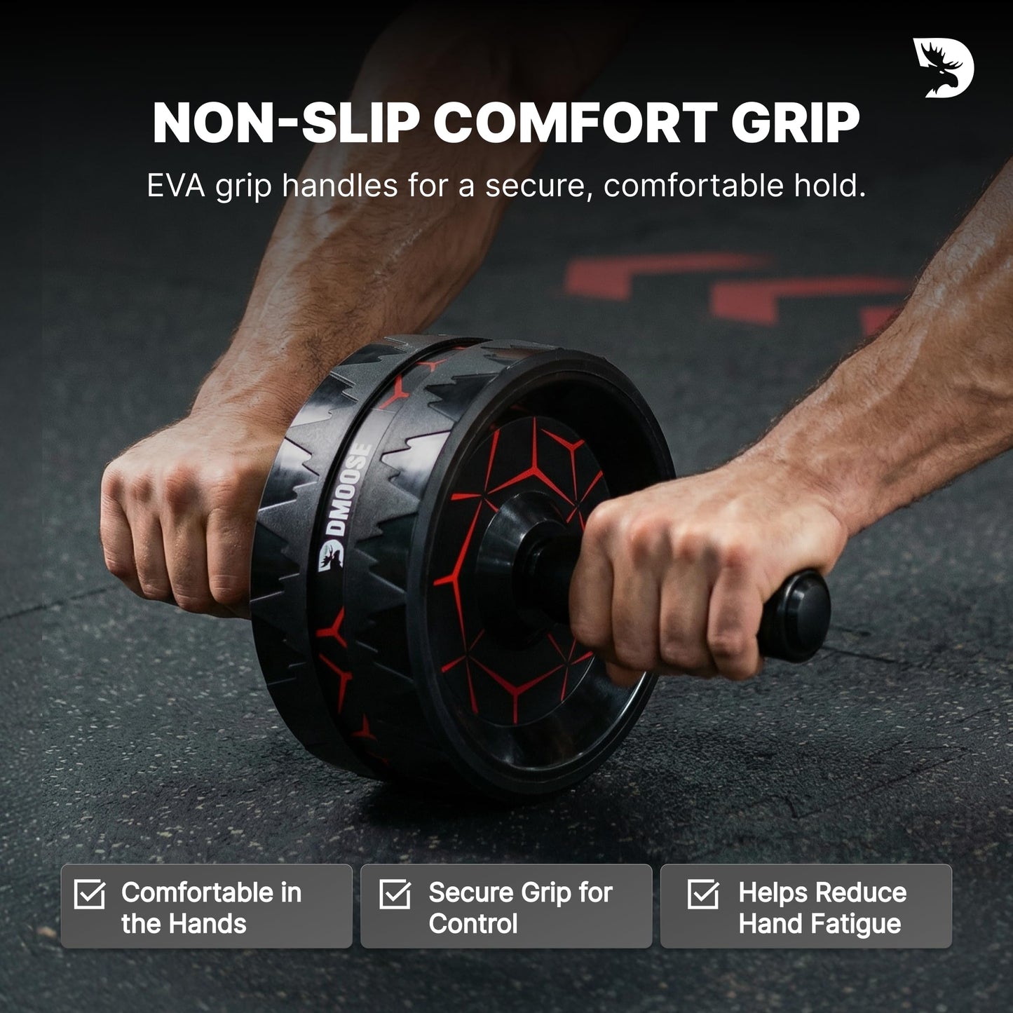 DMoose Fitness Ab Roller Wheel for Core Strength Training - 3.2 Inch Dual-Wheel Ab Wheel Roller