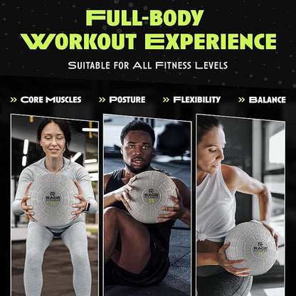 Slam Ball,10, 15, 20lb Medicine Balls, Tread Texture For Firm Grip, Full Body Workout Dynamic