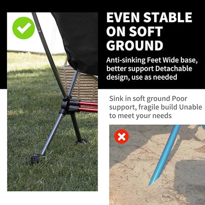 Naturehike YL08 Ultralight Camping Chair, 2.38 LBS Portable Backpacking Chair with Anti-Sinking