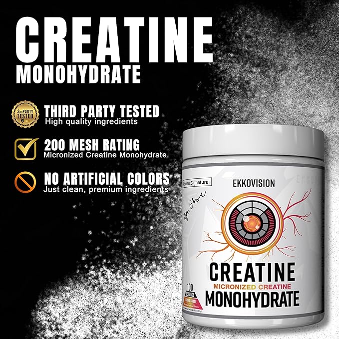 Ekkovision Creatine Monohydrate Powder, Micronized, Island Surge, Pre Workout & Post Workout
