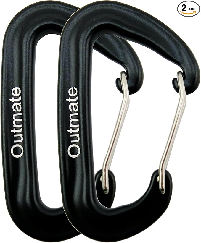 12kN 3.2"x2" Heavy-Duty Carabiner Clips - Durable, Lightweight Aluminum Alloy Carabiners for