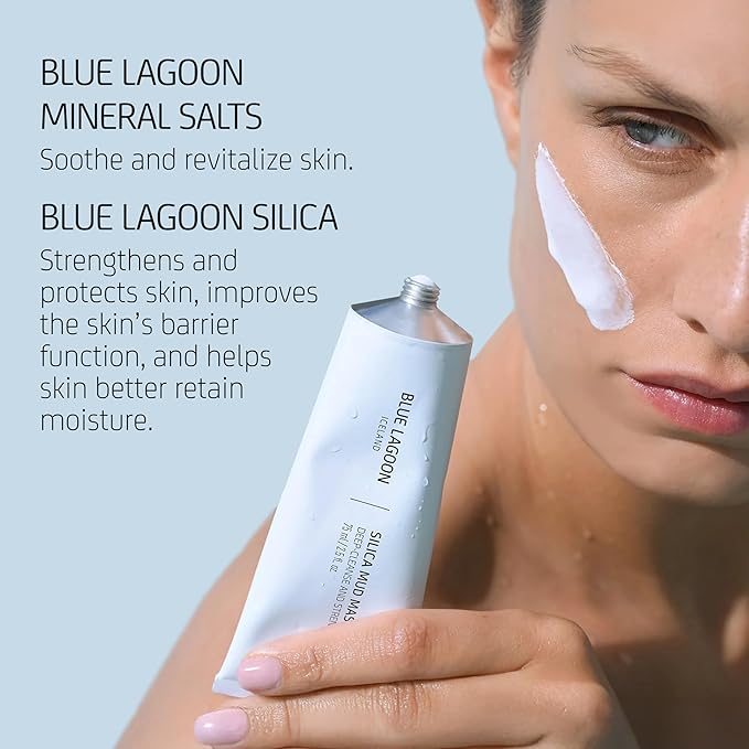 Blue Lagoon - Deep Cleansing Silica Face Mask For Enhanced Glow - Hydrating and Moisturizing Face
