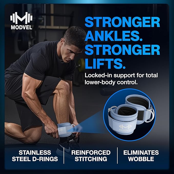 Modvel Gym Ankle Strap for Cable Machines ??Glute & Leg Kickback Ankle Straps for Gym Workouts