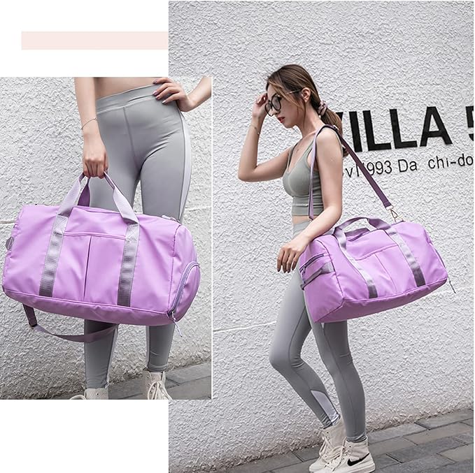 ZUEVI Sports Gym Duffel Bag for Men or Women Waterproof Weekender Travel Bag with Shoes Compartment