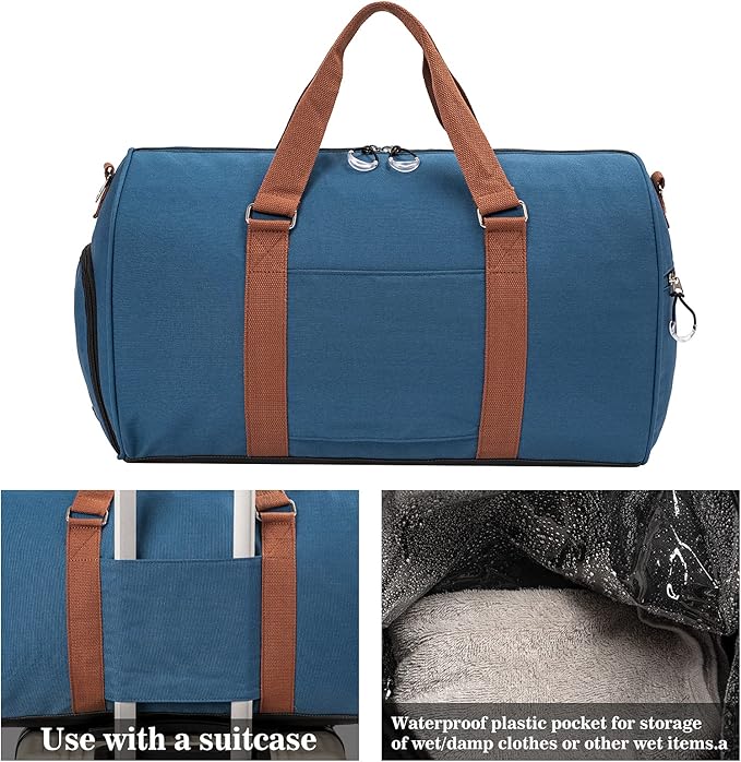 Kuston Sports Gym Bag with Shoe Compartment&Wet Pocket,Travel Duffel bag,Weekend Bag,Workout Bag