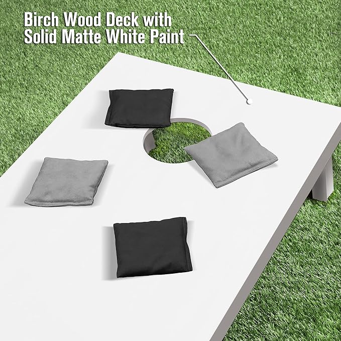 GoSports 4 ft x 2 ft Regulation Size Wooden Cornhole Boards Set - Includes Carrying Case and Over