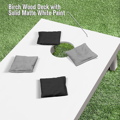 GoSports 4 ft x 2 ft Regulation Size Wooden Cornhole Boards Set - Includes Carrying Case and Over
