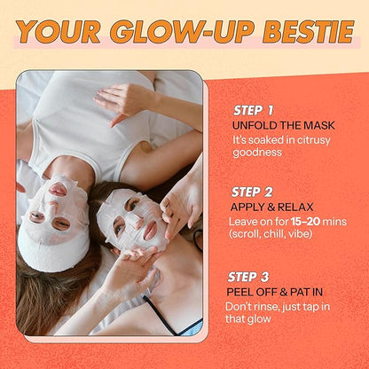 Vitamin C Face Mask ??Dermatologist Tested, Anti-Aging, Korean Skin Care, Evens Tone Hydrates