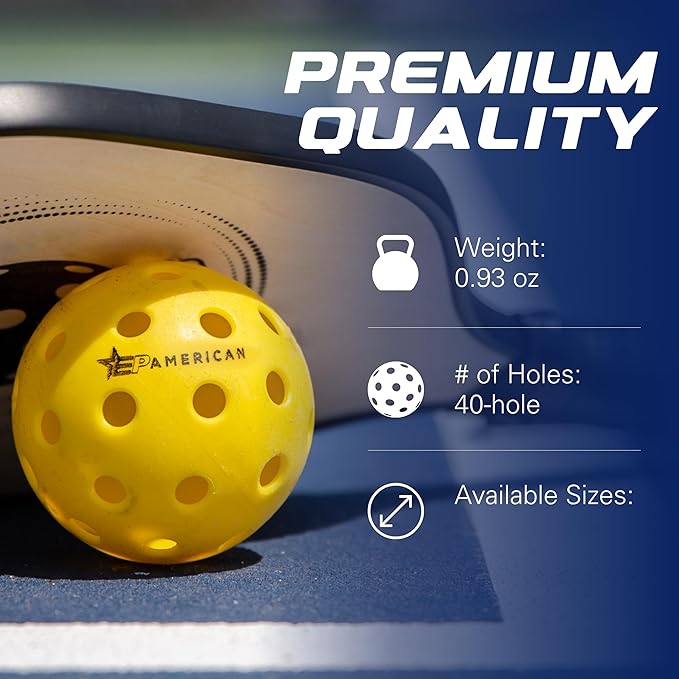 EP American Outdoor Pickleballs USAPA Approved | Made in USA with Durable Design |