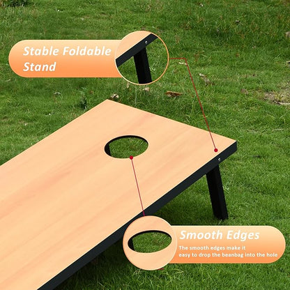 Cornhole Set, Regulation/Tailgate Size Cornhole Boards with 8 Bean Bags and Carrying Case, 4x2/3x2