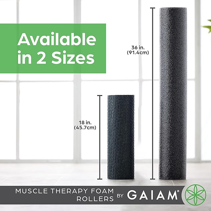 Gaiam Restore Foam Roller for Muscle Massage - Deep Tissue Muscle Massager for Sore Muscles &