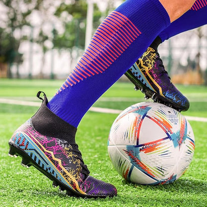 Soccer Cleats Mens Football Cleats Professional Soccer Shoes High-Tops Non-Slip Spikes for Big Boys