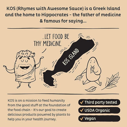 KOS Organic Plant Based Protein Powder, Chocolate Peanut Butter - Delicious Vegan Protein Powder