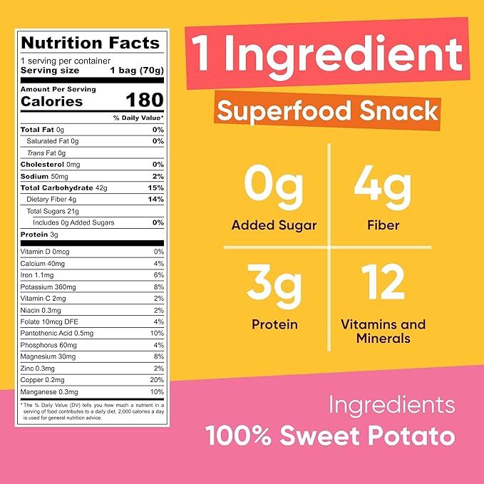 Yammy Dried Sweet Potato Sticks (5 Pack) - 1 Ingredient Healthy Asian Snack for Adults & Kids
