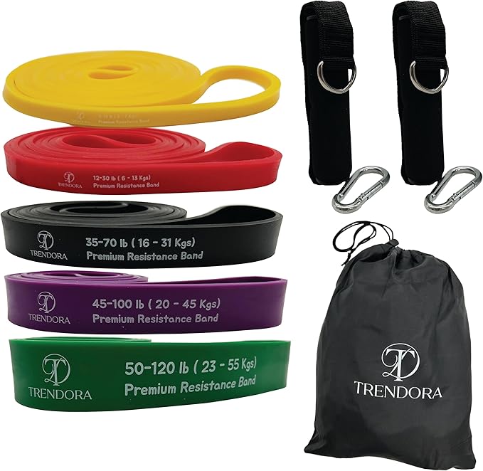 Premium Resistance Bands Set of 5, Exercise Bands, Workout Bands Set for Working Out with Handles