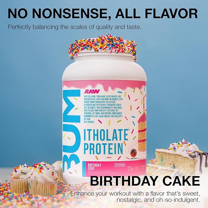 RAW Whey Isolate Protein Powder, Birthday Cake (CBUM Itholate Protein) - 100% Grass-Fed Sports