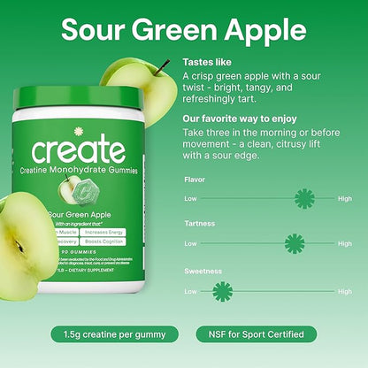 Creatine Monohydrate Gummies for Men & Women - Boost Focus, Strength, and Endurance, Anti-Melting