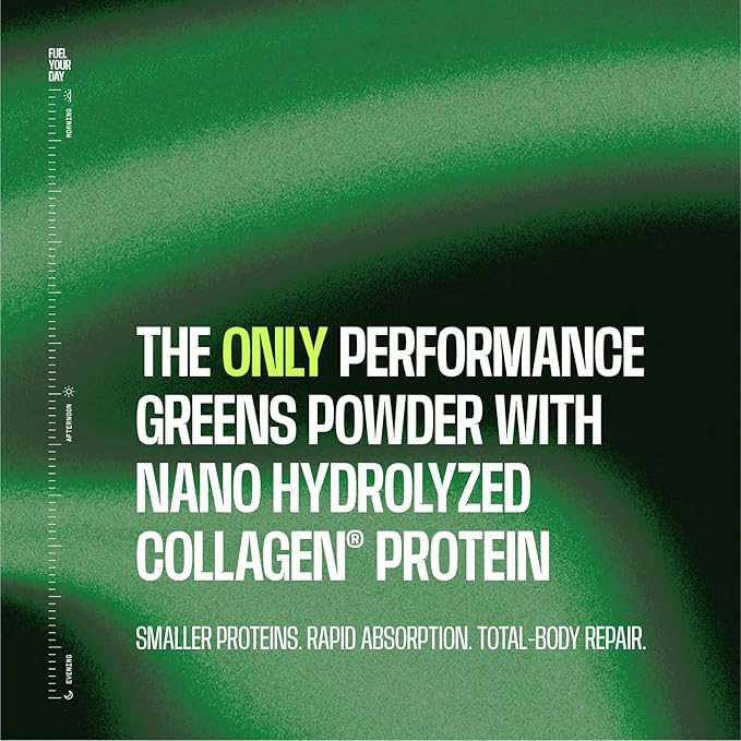 Frog Fuel Performance Greens Protein Powder, Nano-Hydrolyzed Grass Fed Protein Greens Powder, 5B
