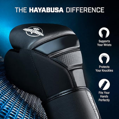 Hayabusa T3 Boxing Gloves for Men and Women Wrist and Knuckle Protection, Dual-X Hook and Loop