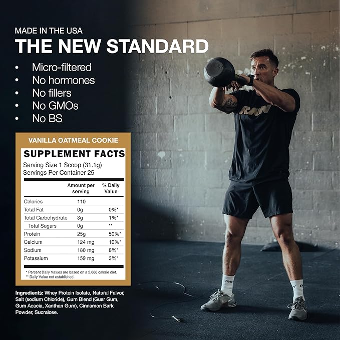 RAW Whey Isolate Protein Powder, Vanilla Oatmeal Cookie (CBUM Itholate Protein) - 100% Grass-Fed