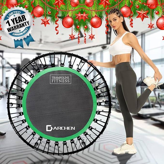 DARCHEN 450 lbs Mini Trampoline for Adults, Indoor Small Rebounder Exercise Trampoline for Workout