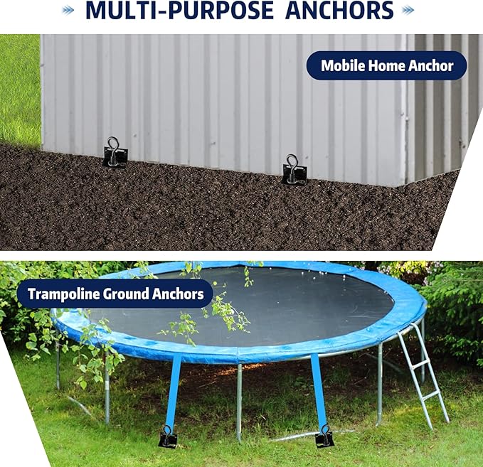 MIXXIDEA 24 in Mobile Home Anchors, Metal Ground Anchor Screw in, Heavy-Duty Earth Anchors with