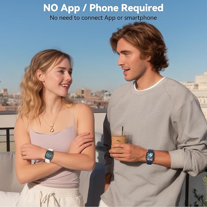 EURANS Smart Watch No App/Phone Required, 1.85" Ultra HD Display | Waterproof Fitness Tracker |
