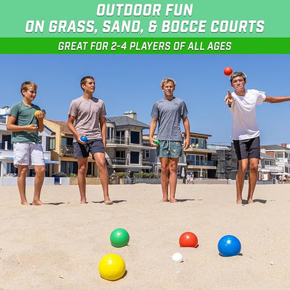 GoSports 90 mm Bocce Ball Sets - Outdoor Lawn Game - Composite or Resin