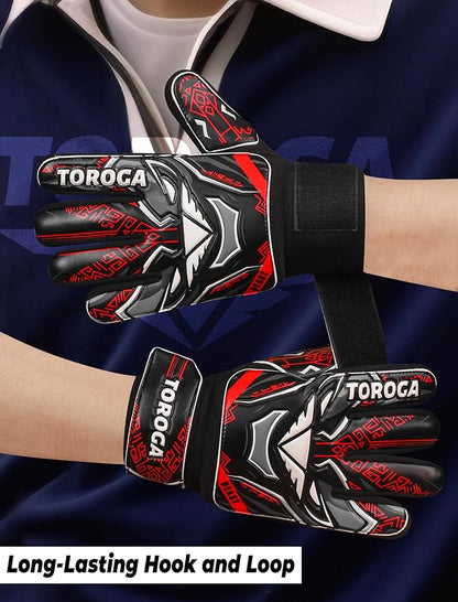Goalkeeper Gloves for Kids & Youth – Soccer Goalie Gloves, Strong Latex Grip, Double Wrist Support