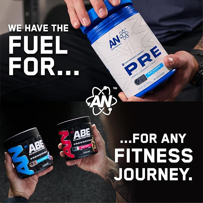 AN Essentials Pre-Workout Powder Supplement for Men & Women | Energy Drink Mix with 200mg Caffeine