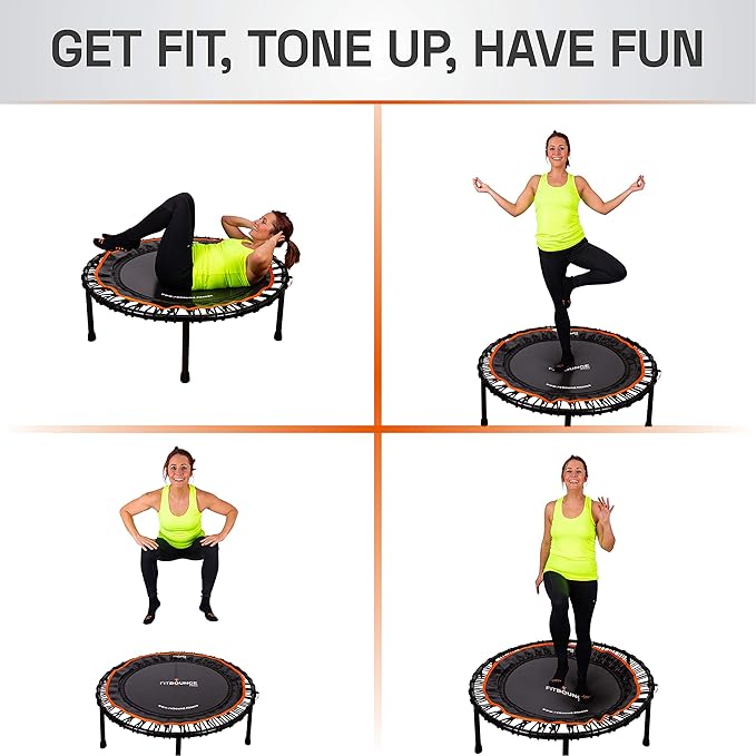 MXL FIT Bounce PRO Bungee Rebounder - Premium Indoor Mini Trampoline for Adults and Kids, Silent