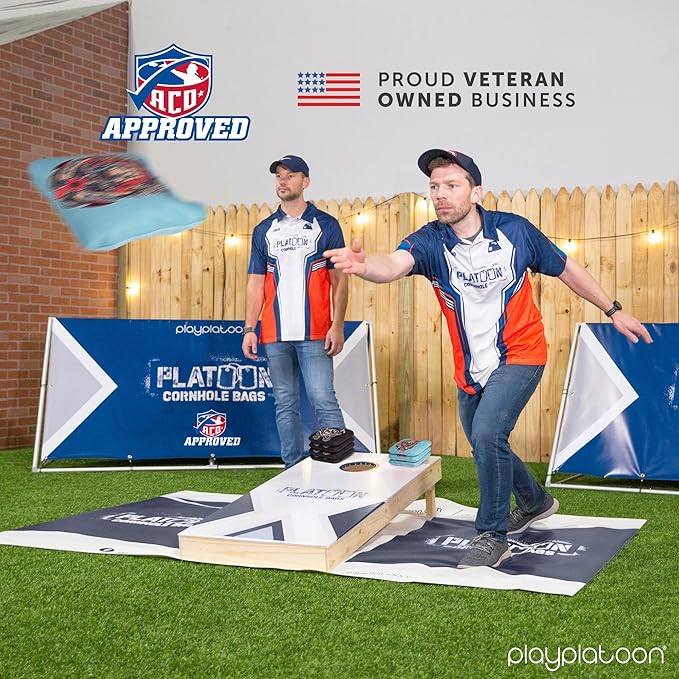 Play Platoon Cornhole Bags Set of 8 Regulation Professional Corn Hole Bean Bags ACO Approved