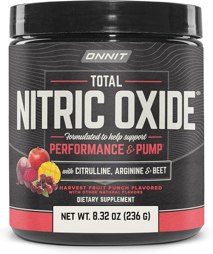 ONNIT Total Nitric Oxide Exercise Performance Powder, Harvest Fruit Punch Flavor, Caffeine-Free