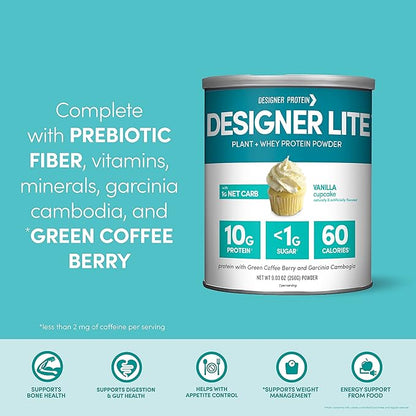Designer Wellness, Designer Lite, Low Calorie Natural Protein, Prebiotic Fiber, Key Vitamins &
