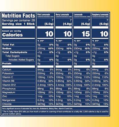 TREVI™ Sugar Free Electrolytes - Drink Mix Hydration Powder Packets - 28 Count - Lemonade Variety