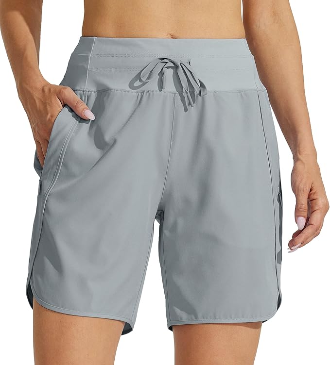 Willit Women's 7" Athletic Running Shorts Long Workout Hiking Shorts Quick Dry High Waisted Active