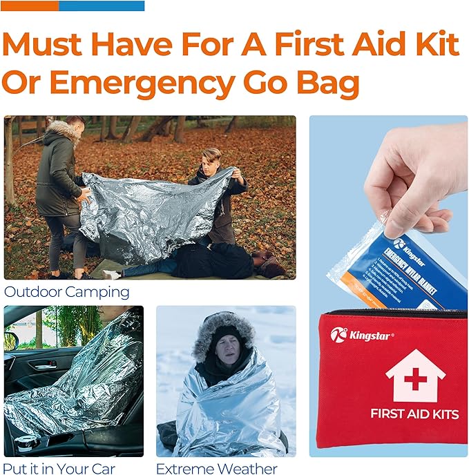 Emergency Blankets (75 Packs, 84" L x 52" W) Mylar Thermal Blankets for Survival and