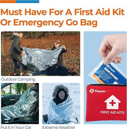 Emergency Blankets (75 Packs, 84" L x 52" W) Mylar Thermal Blankets for Survival and