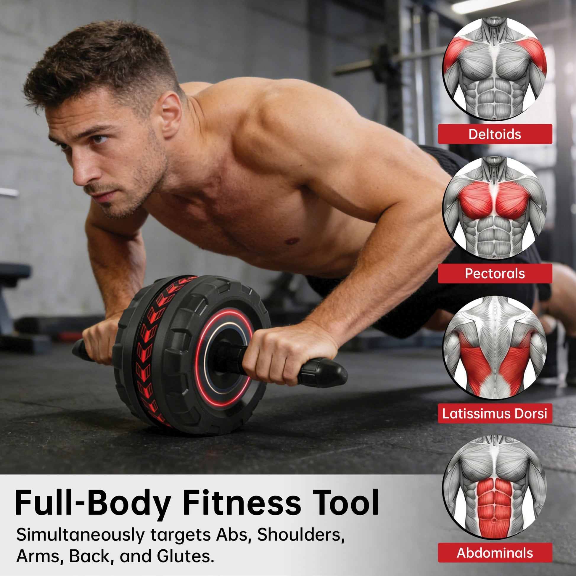 SaintCos Ab Roller Wheel for Abs Workout - Core Strength Training Equipment for Home Gym with Knee