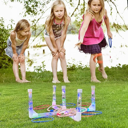 MOLACHI Ring Toss Games for Adults and Kids,Yard Games,Outdoor Indoor Games with LDE Light,Easy to