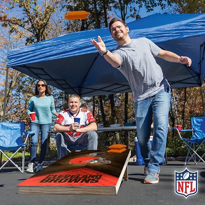 NFL Football 2' x 4' Regulation Size Solid Wood Cornhole Set with Direct Print HD Team Graphics