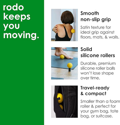 Rodo 2-in-1 Soft Peanut & Lacrosse Ball Roller | Deep Tissue Massage Tool for Fascia, Plantar