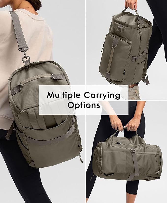 Gym Bag for Women Workout Gym Backpack with Shoe Compartment Sports Duffel Bag Multiple Pockets 30L