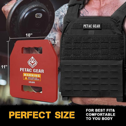 PETAC GEAR Tactical Weights Plates For Weighted Vest For Men Workout,5/10/15/20 LBS Weight Strength