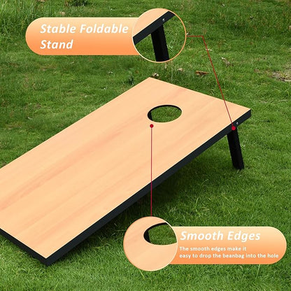Cornhole Set, Regulation/Tailgate Size Cornhole Boards with 8 Bean Bags and Carrying Case, 4x2/3x2